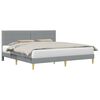 vidaXL Bed Frame with Headboard Light Grey 180 x 200 cm Fabric
