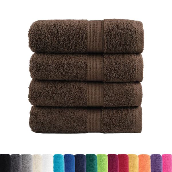 vidaXL Premium Wash Towels "SOLUND" 4 pcs Brown 30x30 cm 600 gsm