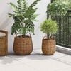 vidaXL Planter Basket with Storage 2 pcs Brown Lacak Rattan