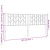 vidaXL Metal Replace Headboard White 180 cm