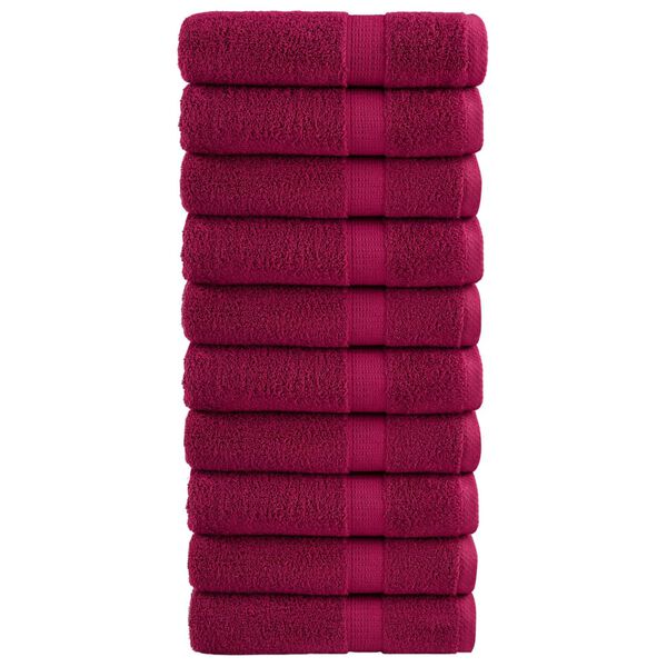 vidaXL Premium Bath Towels "SOLUND" 10 pcs Bordeaux 100x150 cm 600 gsm