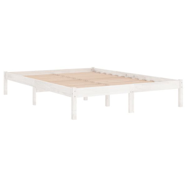 vidaXL Bed Frame without Mattress White Solid Wood Small Double