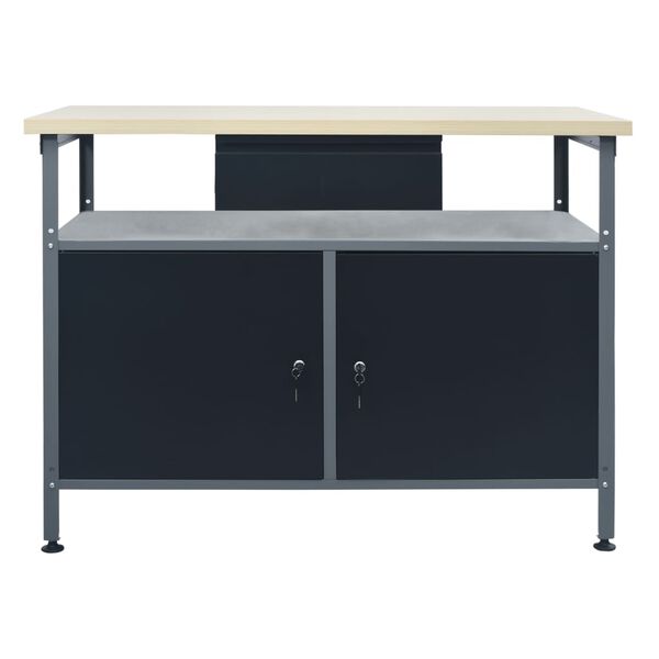 vidaXL Workbench Black 120x60x85 cm Steel
