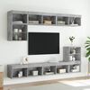 vidaXL 8 Piece TV Wall Units with LED Concrete Grey Engineered Wood