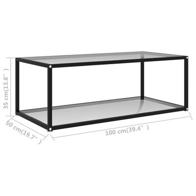 vidaXL Coffee Table Transparent 100x50x35 cm Tempered Glass