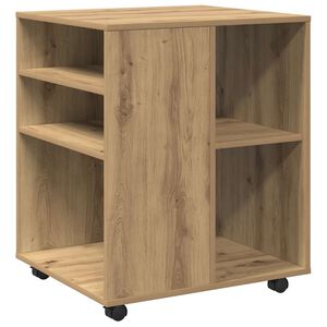 vidaXL Rolling Cabinet Artisan Oak 60x53x72 cm Engineered Wood