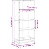 vidaXL Bookcase Grey Sonoma 60x35x139 cm Engineered Wood