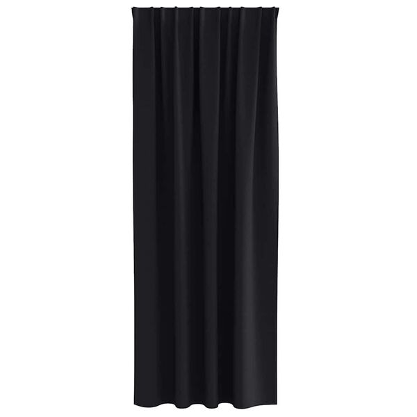 vidaXL Blackout Curtains with Rings 2 pcs Black 260 x 140 cm Polyester