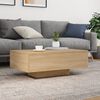 vidaXL Coffee Table with LED Lights Sonoma Oak 85x55x31 cm