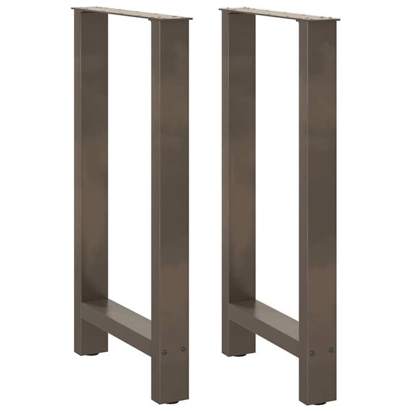 vidaXL Bar Table Legs Natural Steel 2 pcs 40x(90-91) cm Steel