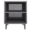vidaXL Bed Cabinets with Metal Legs 2 pcs High Gloss Grey 40x30x50 cm