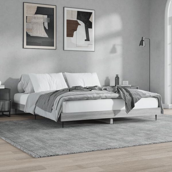 vidaXL Bed Frame without Mattress Grey Sonoma 120x200 cm Engineered Wood