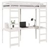 vidaXL Loft Bed Frame White 90 x 200 cm Solid Pine Wood