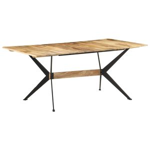 vidaXL Dining Table | Natural Wood | Solid Mango Wood, Powder-Coated Steel