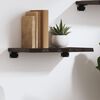 vidaXL Wall Shelf Dark Brown 40x20x2 cm Treated Solid Wood Oak
