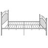 vidaXL Bed Frame without Mattress Grey Metal 180x200 cm Super King