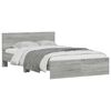 vidaXL Bed Frame with Headboard and LED Grey Sonoma 120x190 cm Small Double