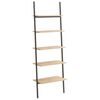 vidaXL 5-Tier Leaning Shelf Light Brown and Black 64x34x185.5 cm