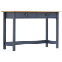 vidaXL Console Table Hill with 2 Drawers Grey 110x45x74 cm Solid Pine Wood