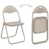 vidaXL Folding Chair 8 pcs Sand 48 x 43.5 x 81 cm Faux Leather