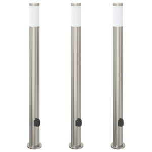 vidaXL Bollard Lights with Outlet 3pcs 110 cm Stainless Steel IP44