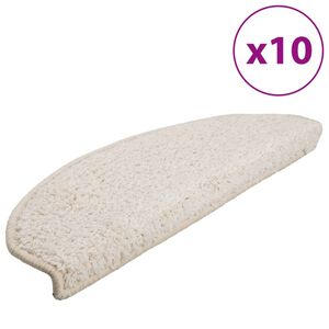 vidaXL Stair Mats 10 pcs 65x21x4 cm White Half Round Large