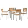 vidaXL Garden Dining Set 5 pcs Brown Solid Teak Wood