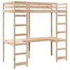 vidaXL Loft Bed Frame Natural 90 x 190 cm Solid Pine Wood
