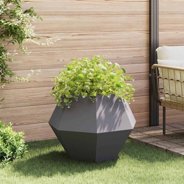vidaXL Planter 2 pcs Black 75 x 75 x 60 cm Steel