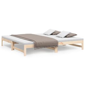 vidaXL Pull-out Day Bed without Mattress 2x(80x200) cm Solid Wood Pine