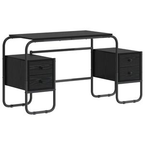 vidaXL Desk with Storage Black Oak 145 x 50 x 75 cm