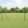 vidaXL Fence with Post Grey 1.2 x 25 m Steel and PVC