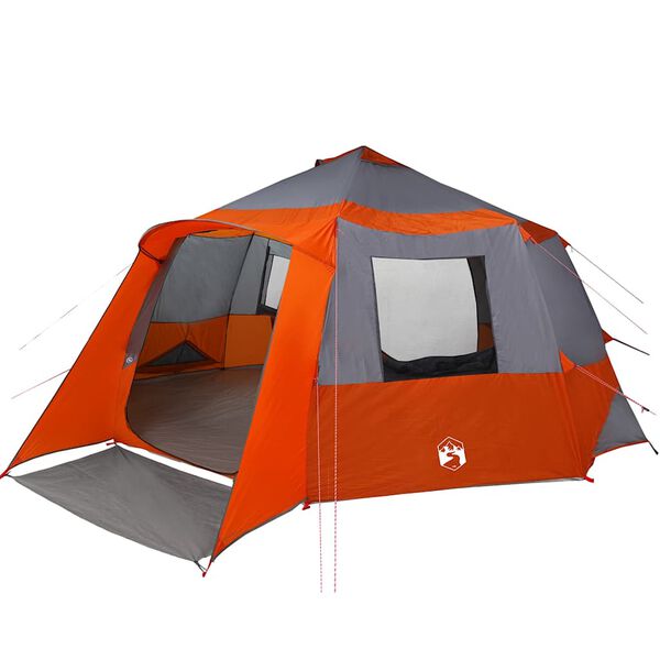 vidaXL Cabin Tent with Roof Grey and Orange 500 x 500 x 294 cm