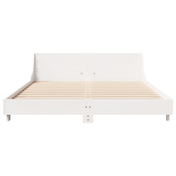 vidaXL Bed Frame without Mattress White 120x190 cm Small Double Solid Wood Pine