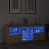 vidaXL Sideboard with LED Lights Sonoma Oak 181.5x37x67 cm