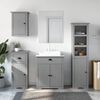 vidaXL 4 Piece Bathroom Furniture Set BODO Grey Solid Wood Pine
