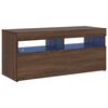 vidaXL TV Cabinet with LED Lights Brown Oak 90x35x40 cm