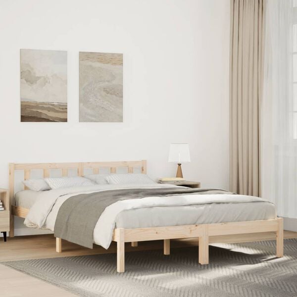 vidaXL Extra Long Bed Frame without Mattress 140x220 cm Solid Wood Pine