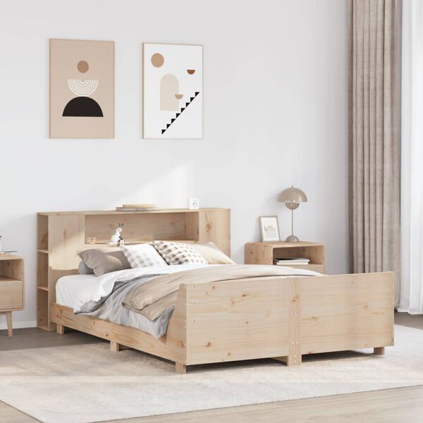 vidaXL Bed Frame without Mattress 150x200 cm King Size Solid Wood Pine