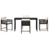 vidaXL Garden Dining Set 5 pcs Brown Poly Rattan