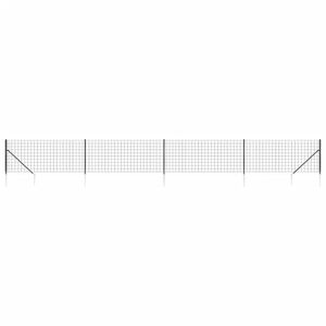 vidaXL Wire Mesh Fence with Spike Anchors Anthracite 1x10 m