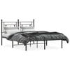 vidaXL Metal Bed Frame without Mattress with Headboard Black 140x200cm