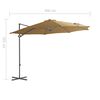 vidaXL Cantilever Garden Parasol with Steel Pole Taupe 300 cm