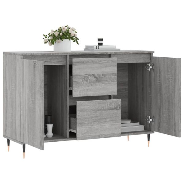 vidaXL Sideboard Grey Sonoma 101.5x35x70 cm Engineered Wood