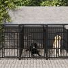 vidaXL Outdoor Dog Kennel with Roof Steel 7.51 m&sup2;