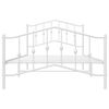 vidaXL Metal Bed Frame without Mattress with Footboard White 107x203cm