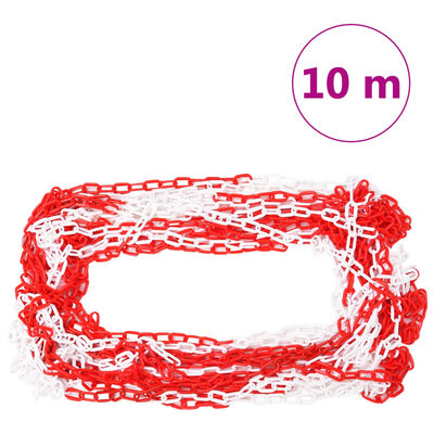 vidaXL Chain Cone Set with 10 m Chain Red and white