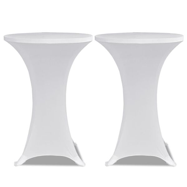Standing Table Cover Ø 60cm White Stretch 2 pcs