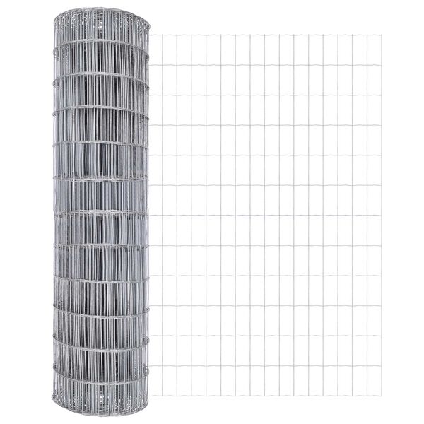 vidaXL Euro Fence Silver 1.4 x 10 m Hot dip galvanized iron