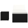vidaXL Sun Lounger with Cushion and Tea Table Poly Rattan Black